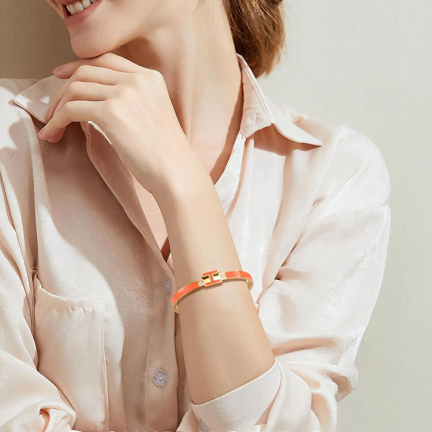 Gold Bracelets for Women,H Bracelet,Bangle Bracelets for Women,Dainty Bracelet Jewelry Easter Christmas Mothers Day Gifts for Women