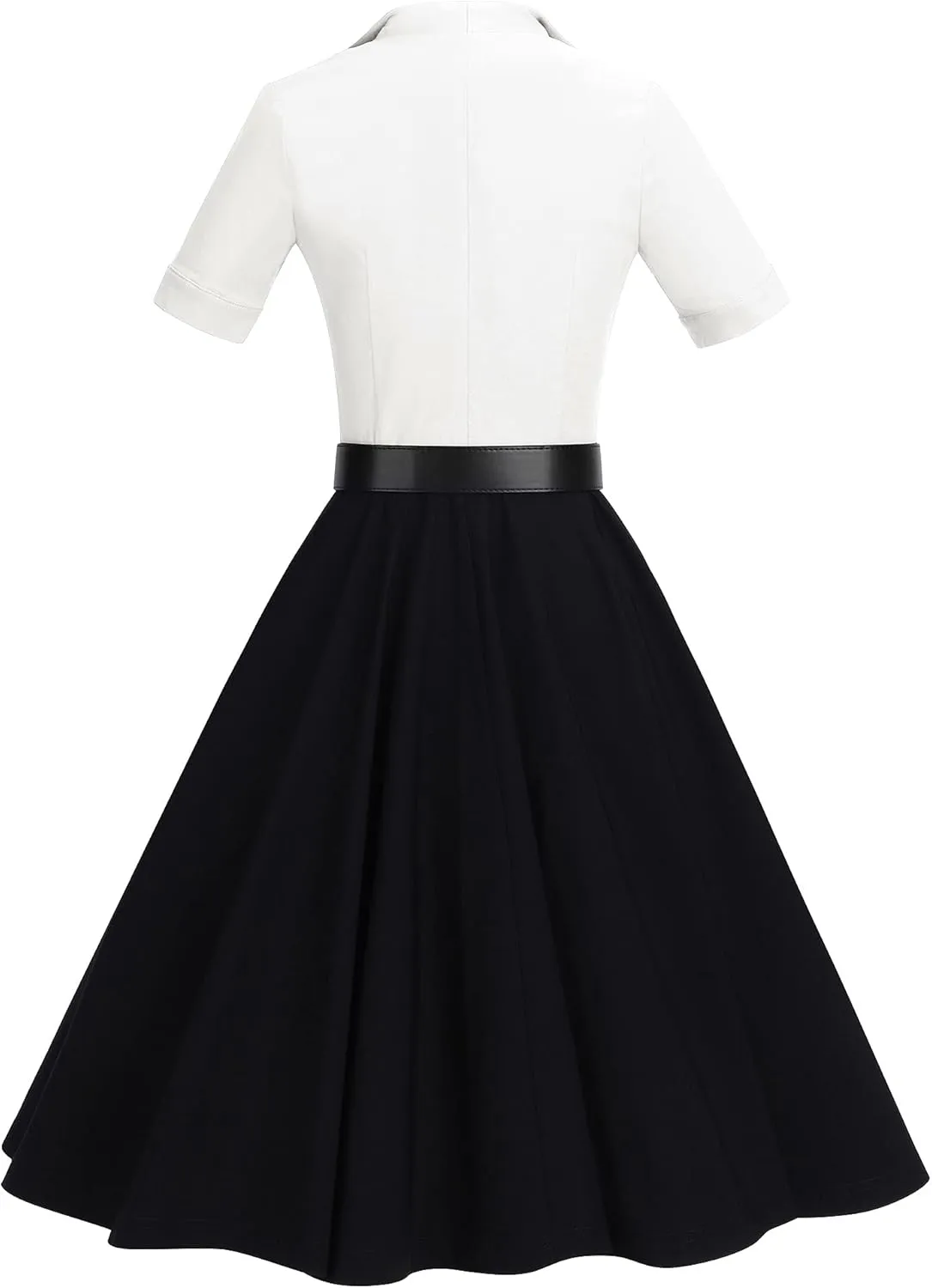 GownTown 1950 Women Dress Midi Shirt Dress Cocktail Dress with Belt