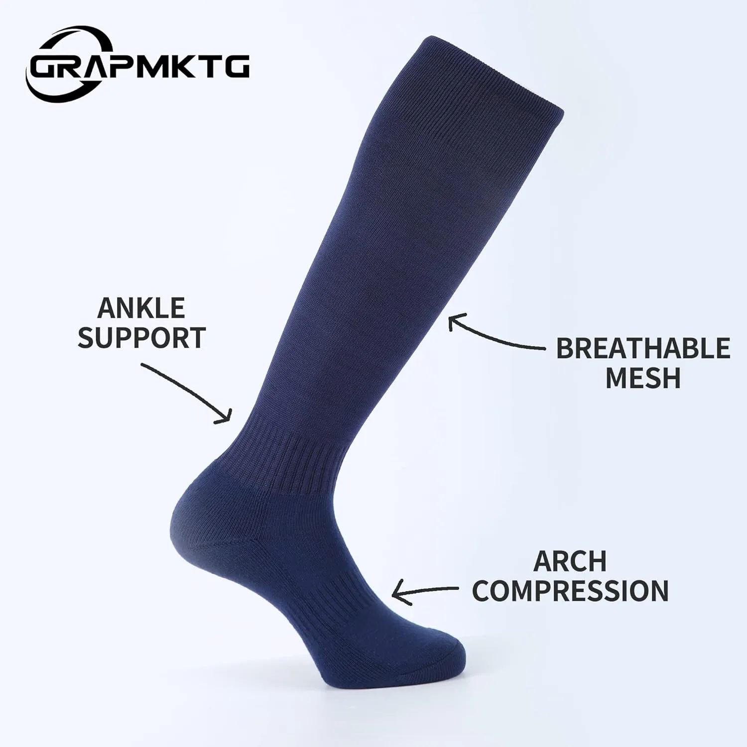 GRAPMKTG 3 Pack Softball Soccer Socks Baseball Football Socks for Youth Men and Women