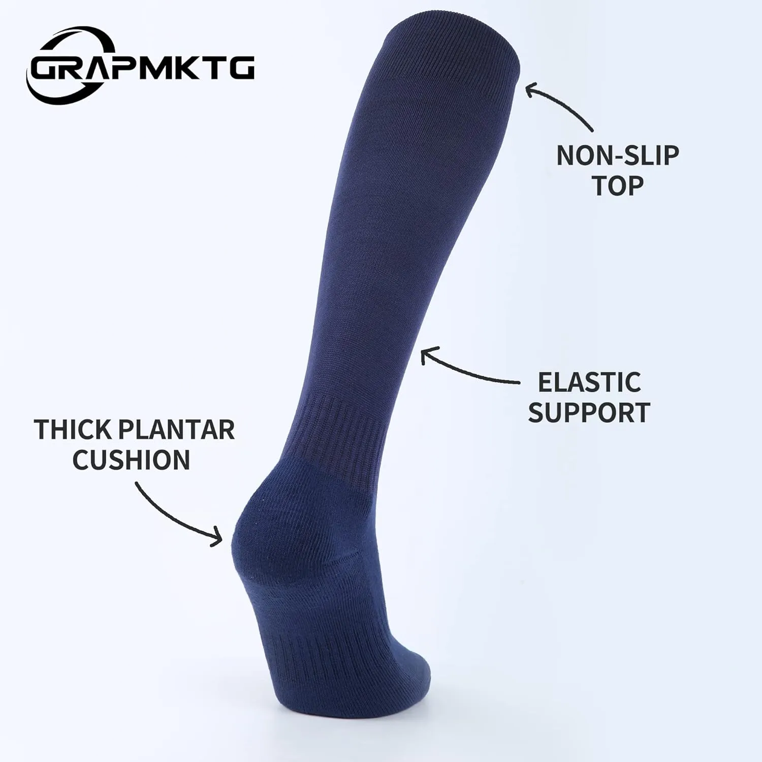 GRAPMKTG 3 Pack Softball Soccer Socks Baseball Football Socks for Youth Men and Women