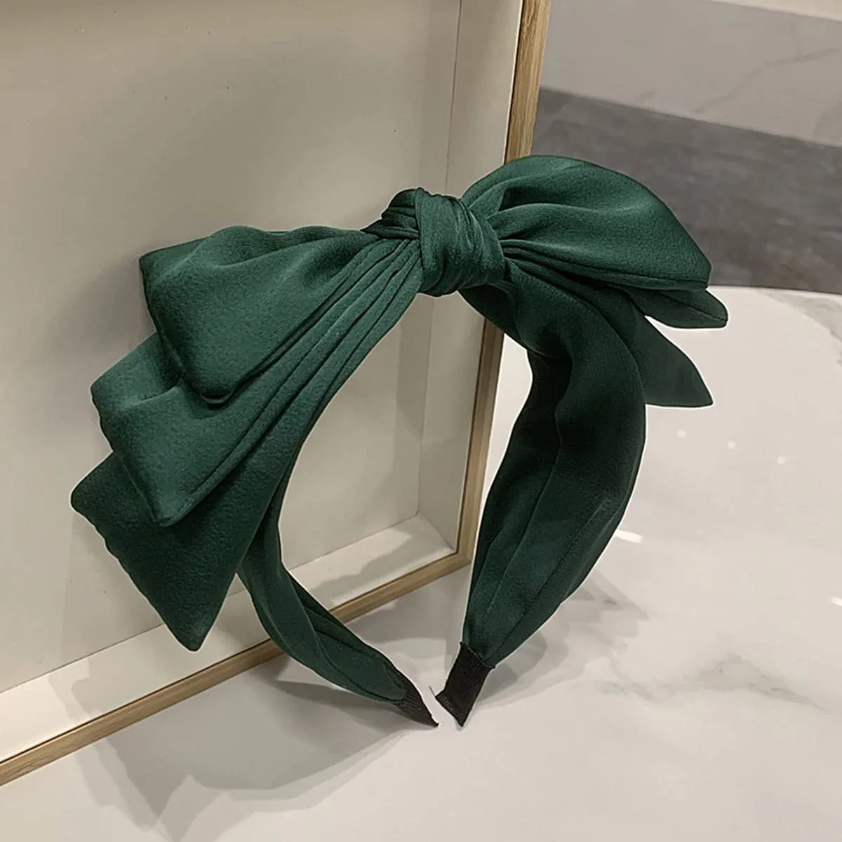 Green Three layer Bow Headbands for Women Big Bowknot Christmas Green Headbands Cute green hair accessories for girls