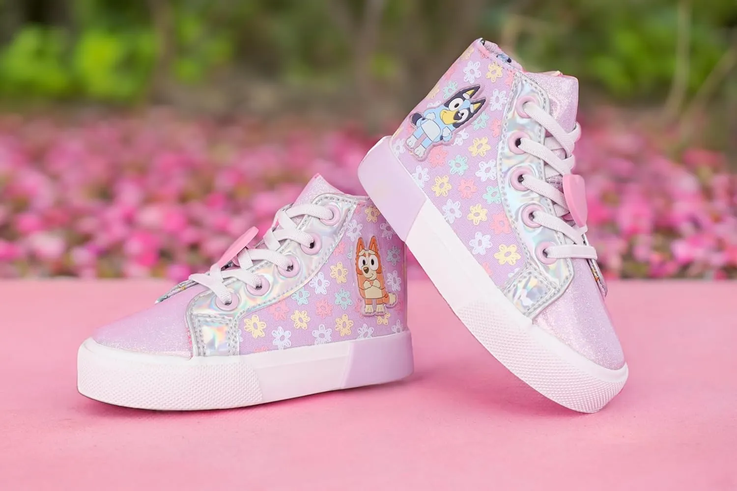 Ground Up Bluey Sneakers for Kids - Unisex High-top Bluey and Bingo Shoes with a Side Zipper so They Slip on!