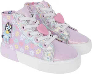 Ground Up Bluey Sneakers for Kids - Unisex High-top Bluey and Bingo Shoes with a Side Zipper so They Slip on!