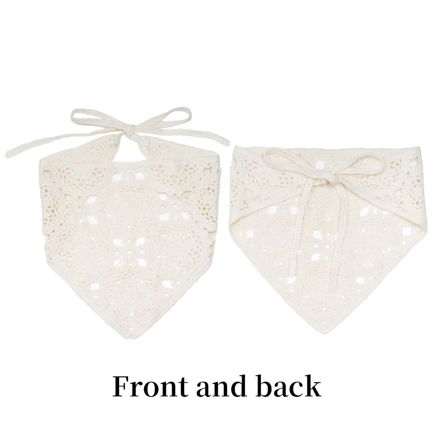 hoyuwak Crochet Bandanas Headbands Head Scarf Hair Scarf for Women Girls Knitted Floral Hair Accessories for Hair Styling Festival Holiday Christmas Decor(White)