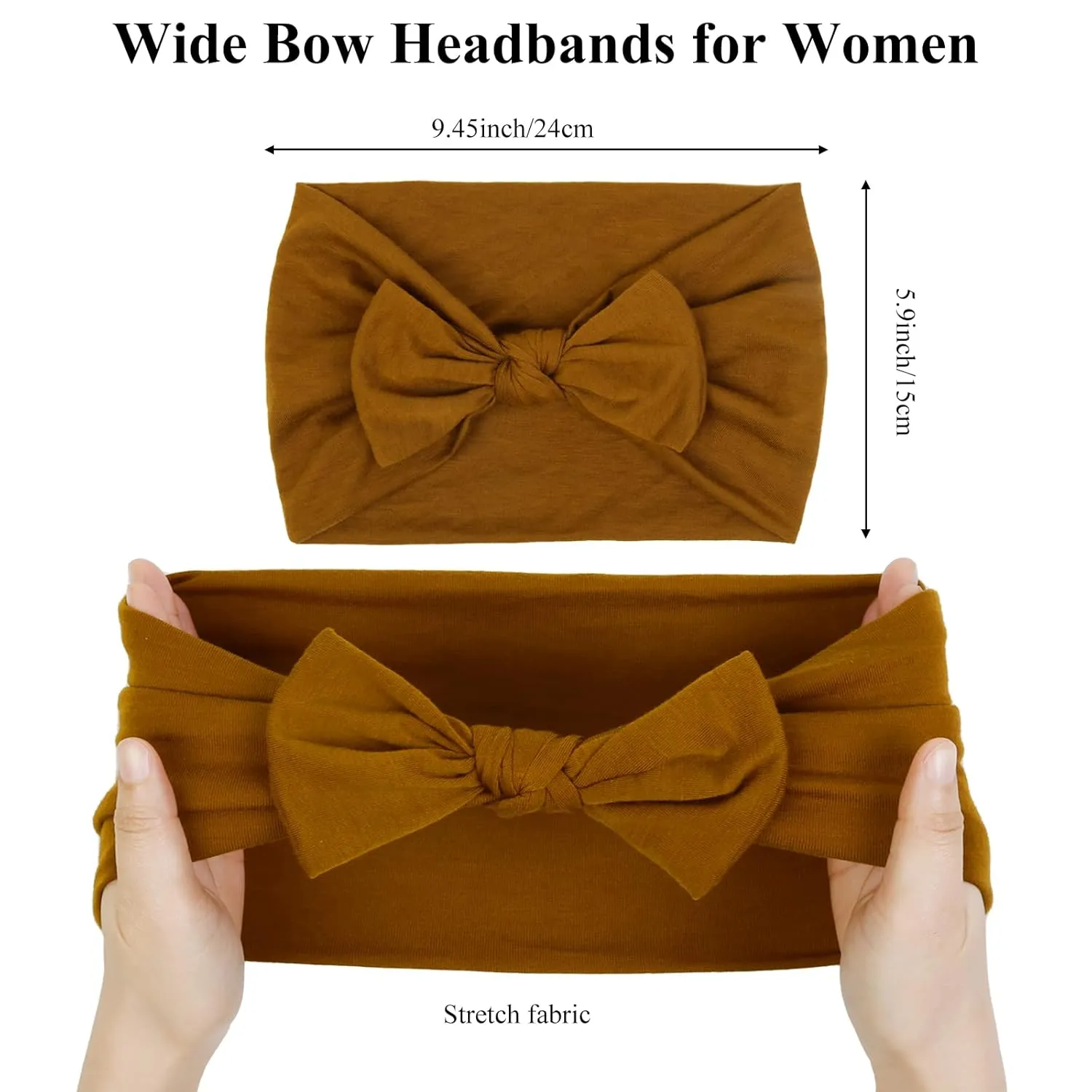 Huachi Headbands for Women 6 Packs Cute Bow Head Bands for Womens Hair, Elastic Wide Knotted Hairbands Headwrap Turban Hair Accessories