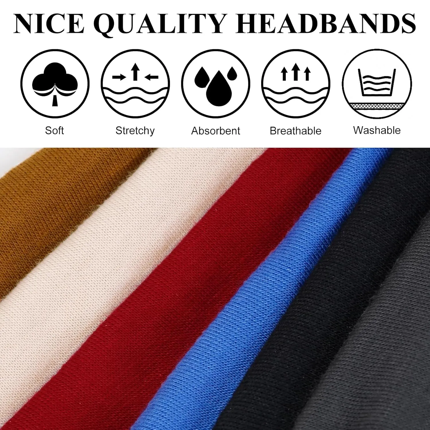 Huachi Headbands for Women 6 Packs Cute Bow Head Bands for Womens Hair, Elastic Wide Knotted Hairbands Headwrap Turban Hair Accessories