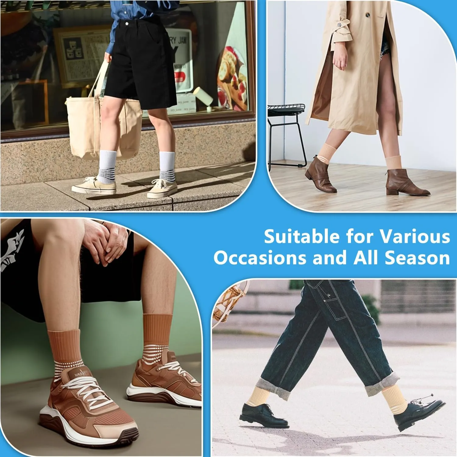 IRAMY Compression Socks Women Cute Crew Ankle Support Coolmax Wicking Casual Aesthetic Granola Girls Plantar Fasciitis Sock