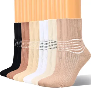 IRAMY Compression Socks Women Cute Crew Ankle Support Coolmax Wicking Casual Aesthetic Granola Girls Plantar Fasciitis Sock