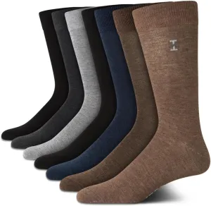 IZOD Mens Dress Socks - 7 Pack Lightweight Stretch Stay Up Cuff Mid-Calf Crew Socks for Men (6-12.5)