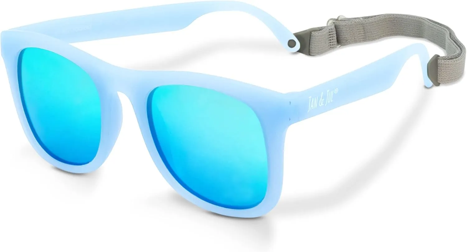 JAN & JUL Baby Toddler Kids Flexible UV-400 Polarized Sun-glasses with Strap for Girls Boys