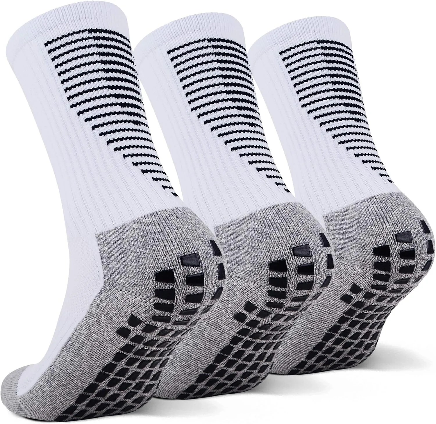 JHM Grip Non Slip Anti Slip Non Skid Slipper Sport Athletic Socks for Men and Women for US shoe sizes 6-12