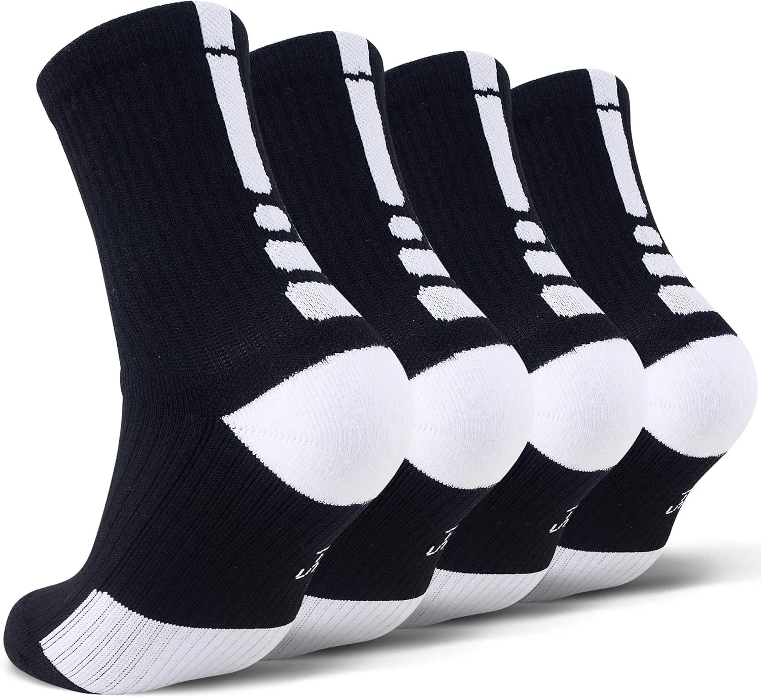 JHM Kids Athletic Sport Sockcs Team Basketball Soccer Crew Socks For Ages 4 to 16