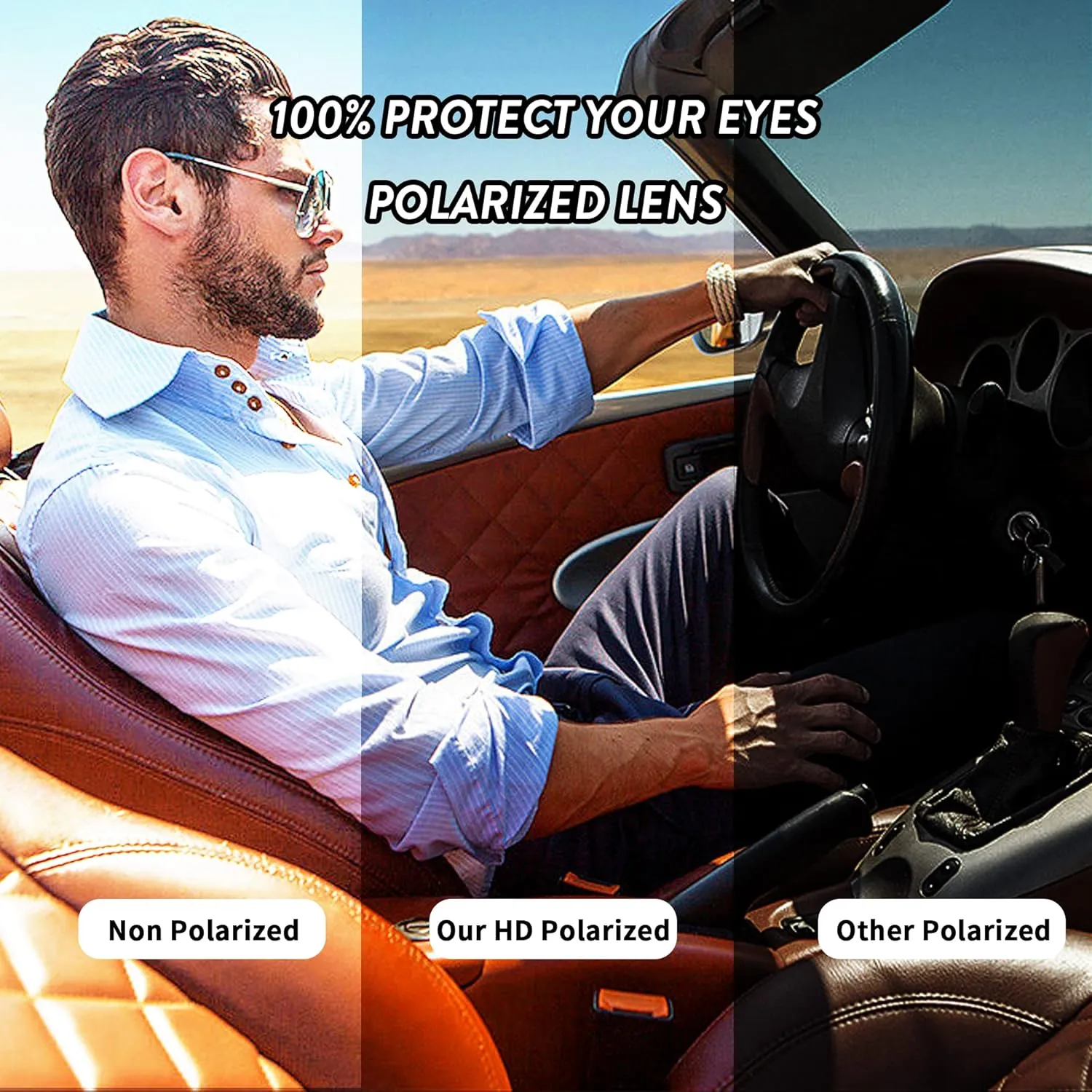 JIM HALO Polarized Aviator Sunglasses Men Women Vintage Square Driving Glasses (Tortoise Frame/Polarized Brown Lens)