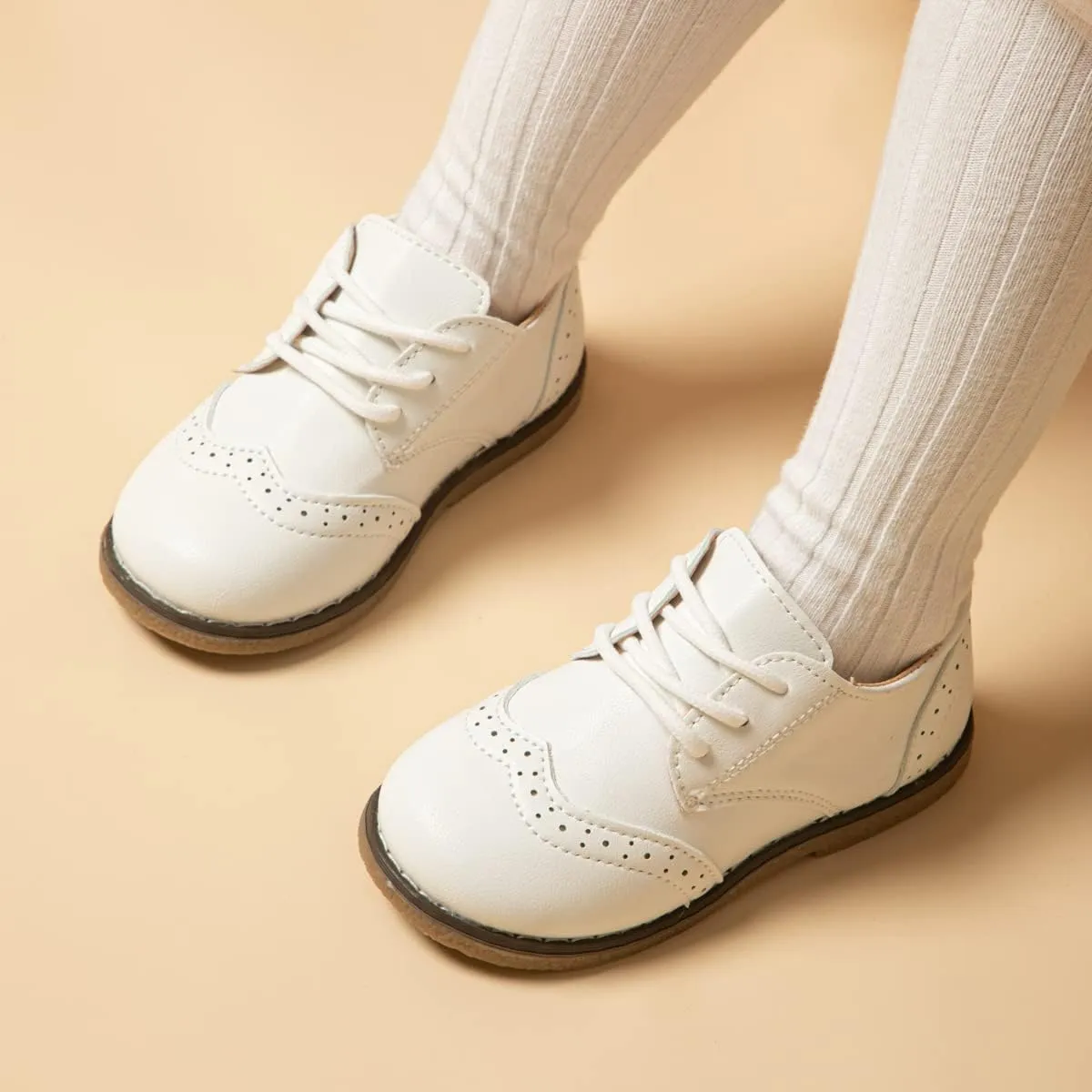 KIDSUN Toddler Boy??s Girl??s Dress Shoes Comfort Lace-Up Oxford School Uniform Shoes Loafer Flats (Toddler/Little Kid) E-Black