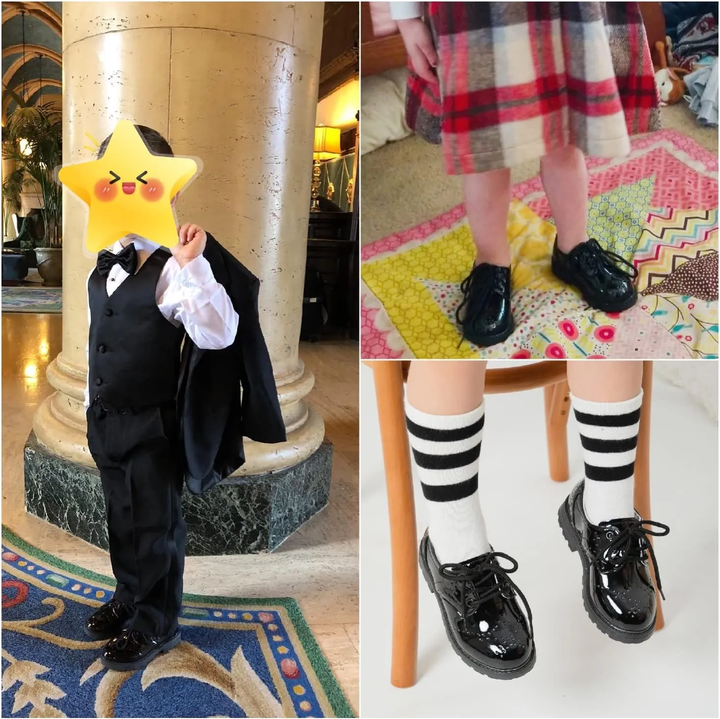 KIDSUN Toddler Boy??s Girl??s Dress Shoes Comfort Lace-Up Oxford School Uniform Shoes Loafer Flats (Toddler/Little Kid) E-Black