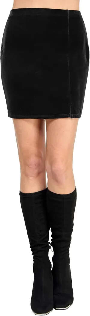 LaClef Women's Mini Fitting Split Skirt