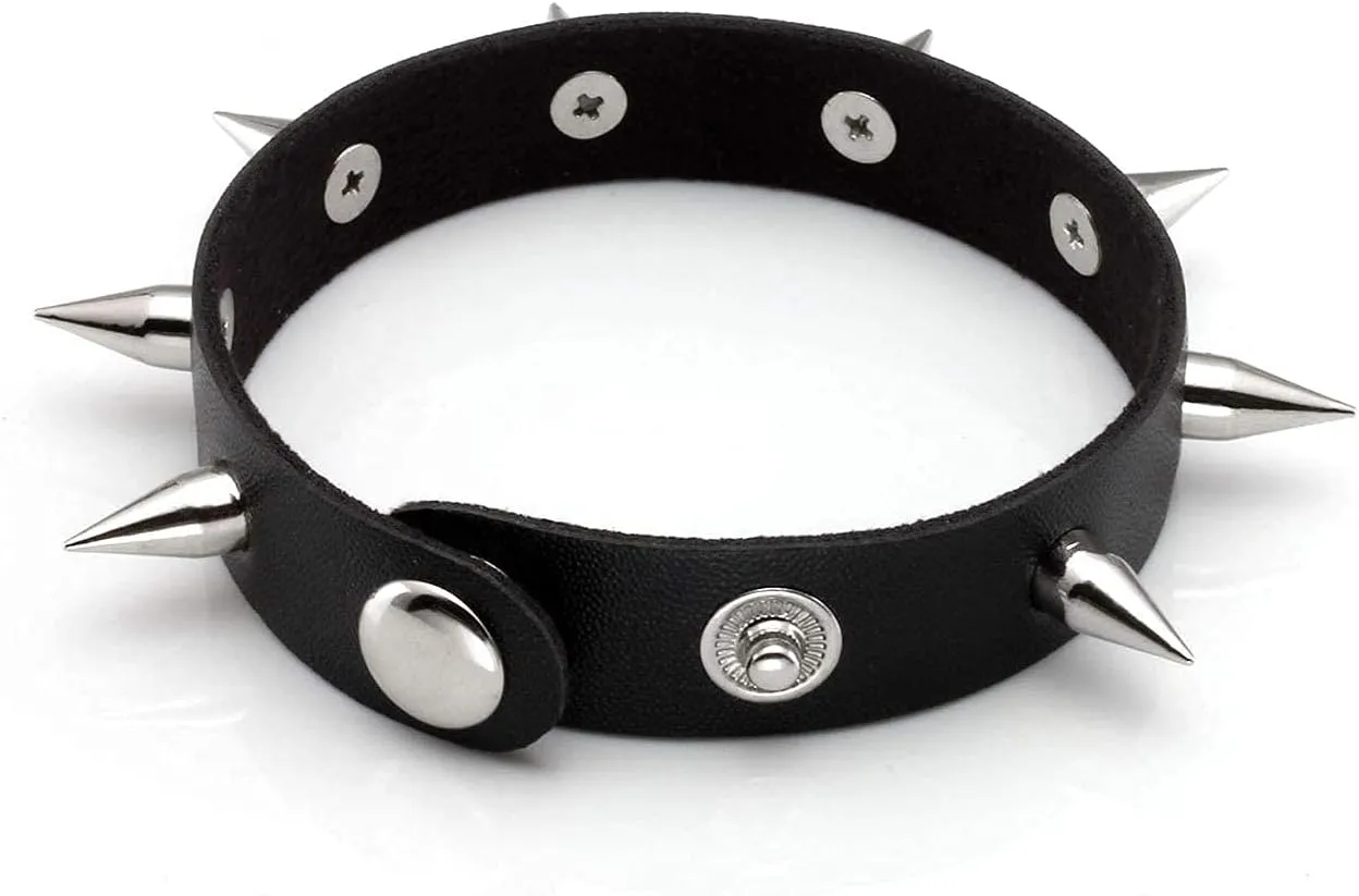 Leather Cuff Bracelet Punk Bracelet Rock Braided Rivets Wristband for Men Women Adjustable