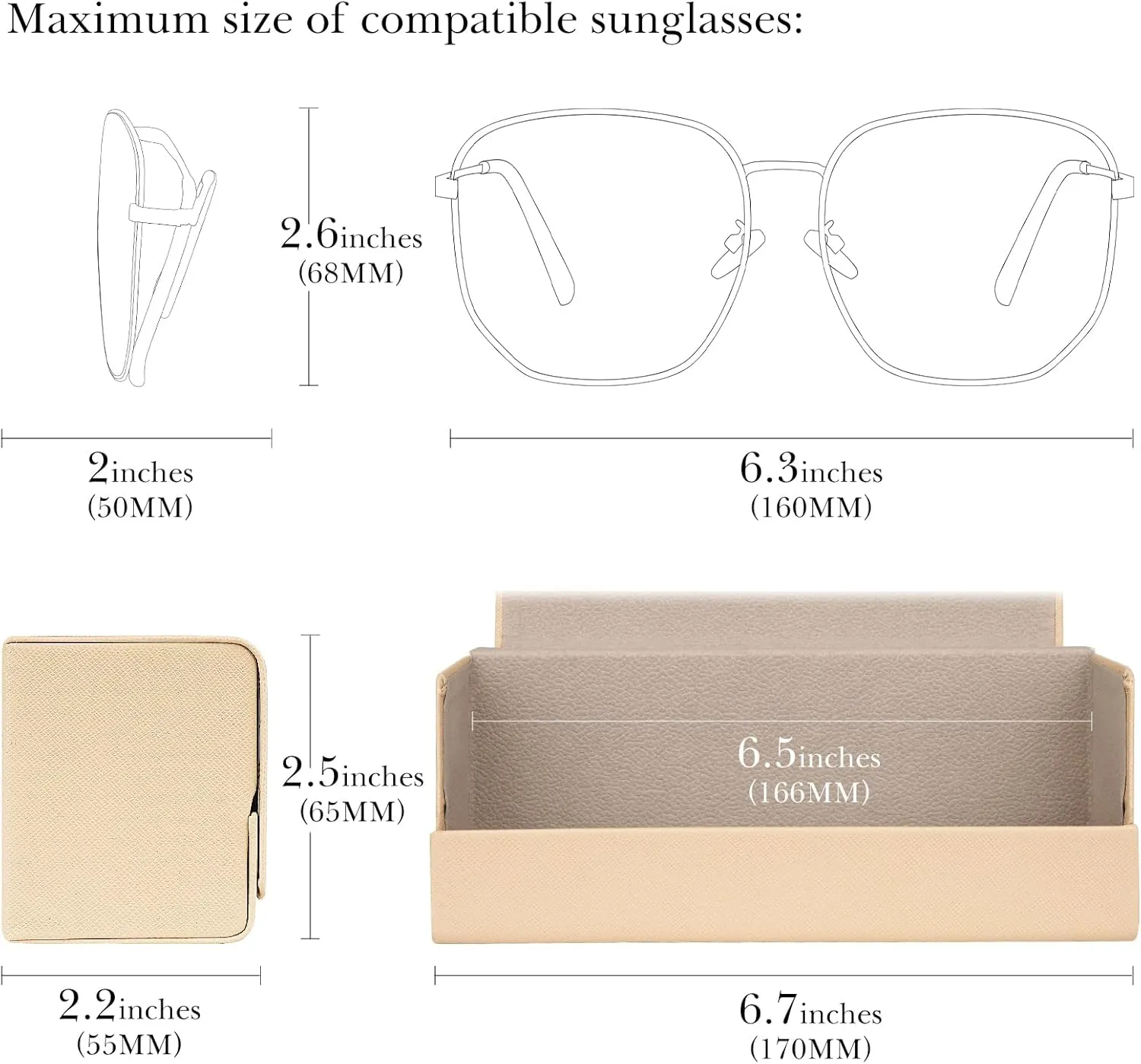 Linkidea Extra Large Hard Shell Sunglasses Case, Oversized Sun Glasses Storage Organizer