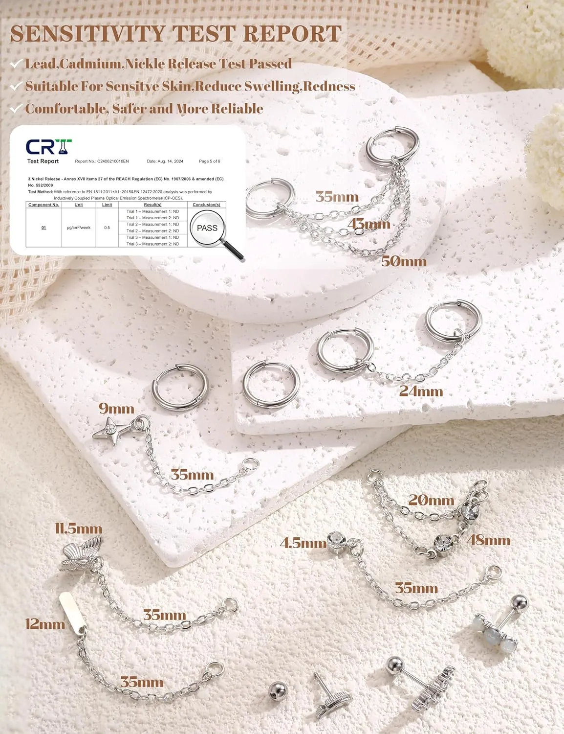 LOLIAS 20G Cartilage Earrings Set for Women Men Surgical Steel Helix Earrings Cute CZ Opal Star Heart Snake Small Hypoallergenic Flat Back Stud Earrings Hoop Chain Dangle Conch Daith Helix Tragus Cartilage Piercing Jewelry 33Pcs