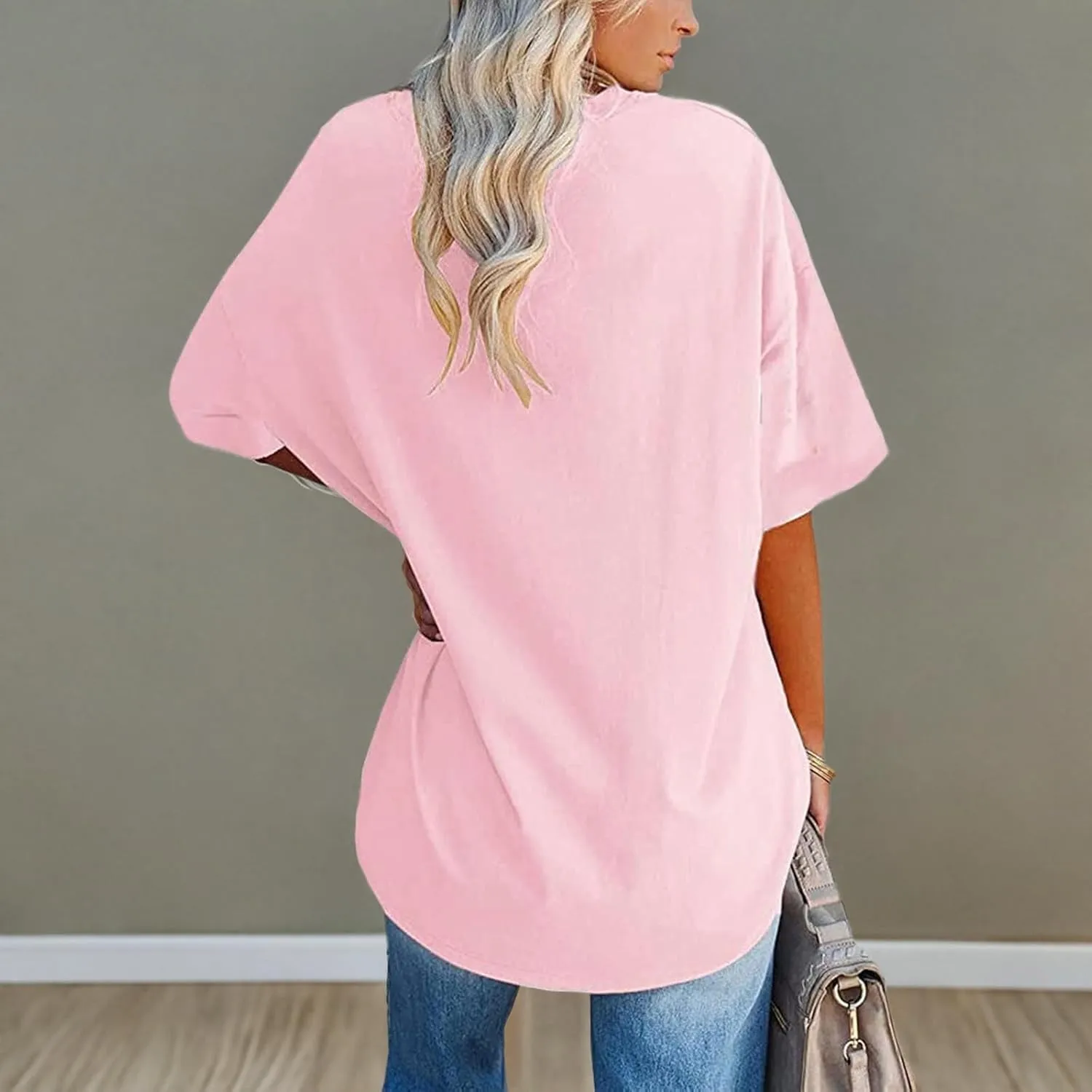 luwita Oversized T Shirts for Women Loose Fit Crewneck Short Sleeve Tops Summer Casual Blouse Y2K 2025 Basic Tees