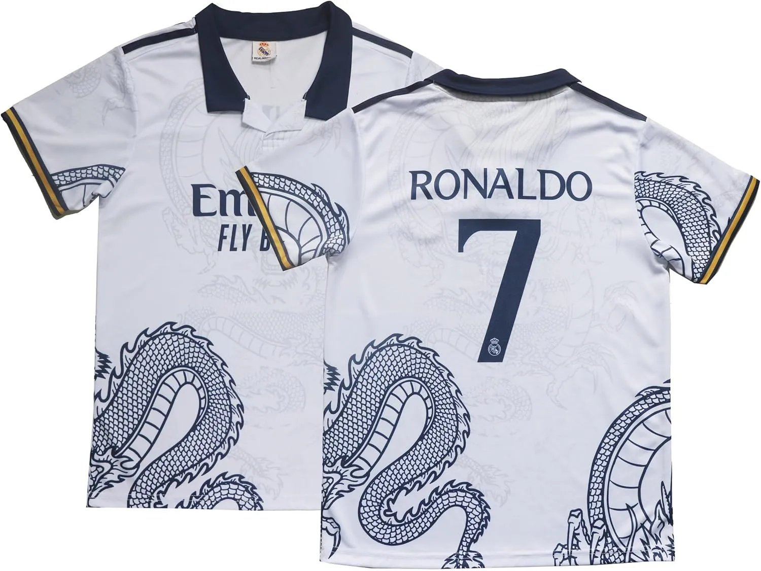 Madrid Ronaldo No #7 Special Dragon Edition Kids Soccer Jersey Kit Shorts Socks Set Youth Sizes