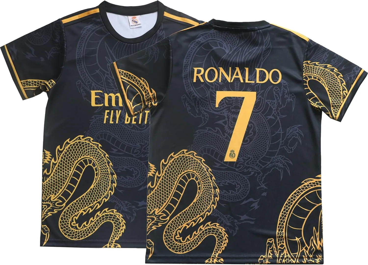 Madrid Ronaldo No #7 Special Dragon Edition Kids Soccer Jersey Kit Shorts Socks Set Youth Sizes
