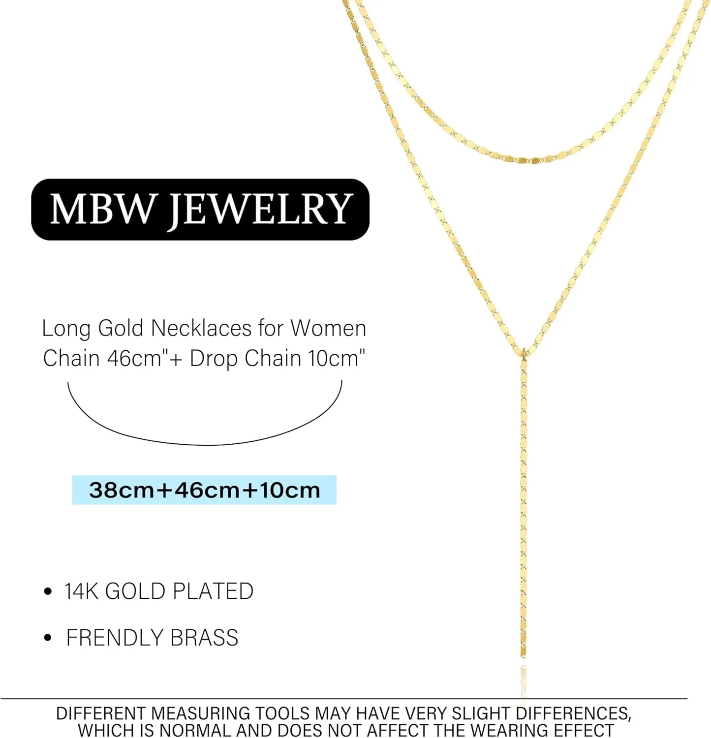 MBW Lariat Necklace for Women Trendy, 14k Gold Plated Dainty Silver Chain Y Necklaces Long Simple Pearl Cubic Zirconia Lip Layered Beaded Teardrop Diamond CZ Pendant Necklace for Women Fashion Jewelry