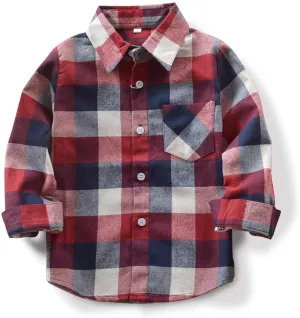 Men & Boy Button Down Shirt Kid Flannel Shirt Toddler Buffalo Plaid Shirt Boys Western Shirts Long Sleeve Father Son Shirt