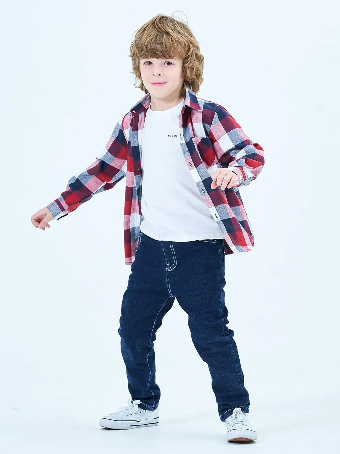 Men & Boy Button Down Shirt Kid Flannel Shirt Toddler Buffalo Plaid Shirt Boys Western Shirts Long Sleeve Father Son Shirt