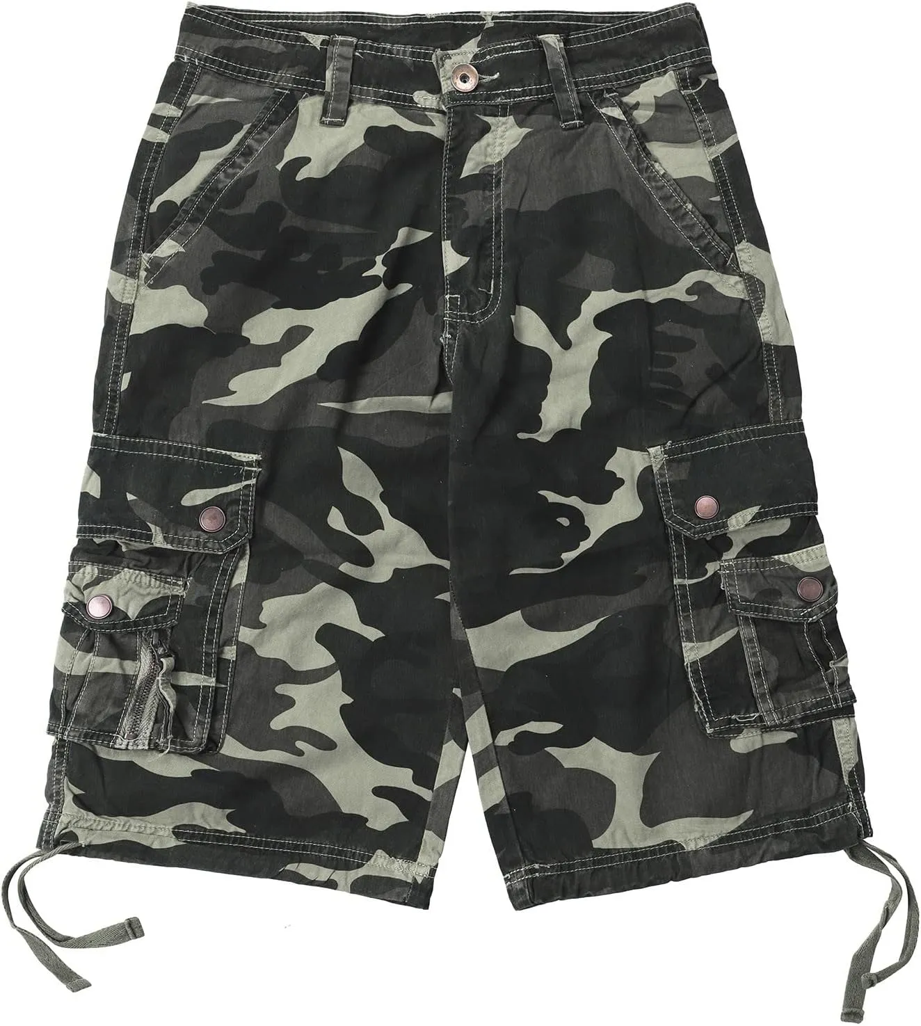 Mens Cargo Shorts Cotton Work Shorts Multi Pocket Casual Workout Shorts Loose Fit Military Cargo Shorts with No Belt