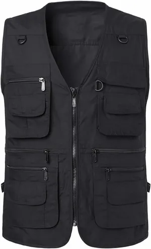 Mens Lightweight Travel Vest with Hidden Pocket Casual Utility Outdoor Vest Work Fish Tactical CAGO Jackets