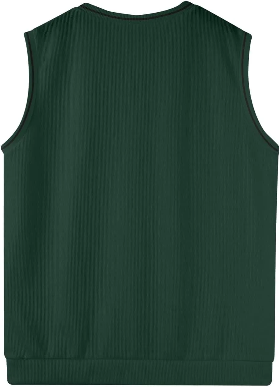 Mens Vest 2025 Lightweight V Neck Pullover Solid Sleeveless Knitted Vest Sweater Business Work Relaxed Fit Tops