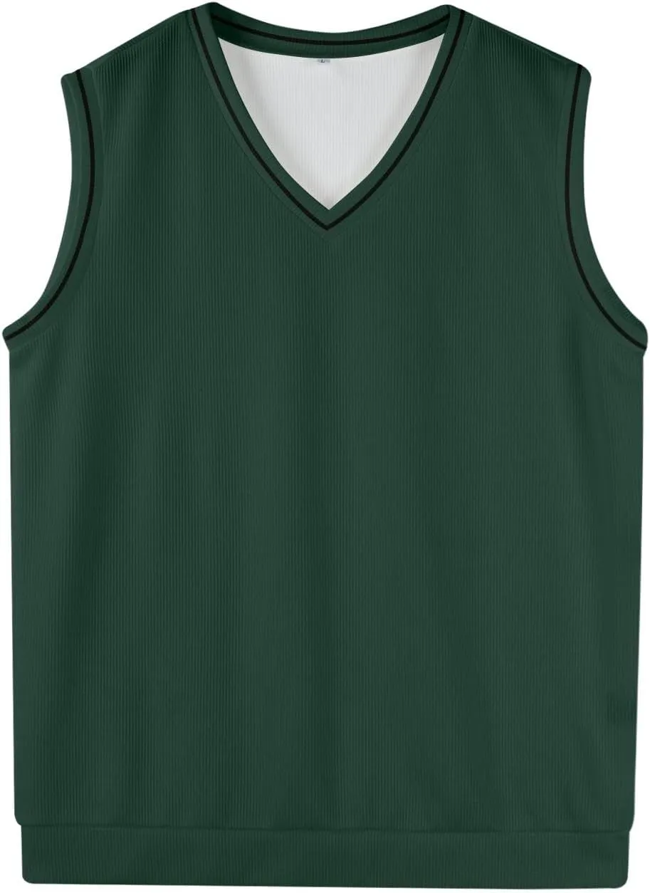 Mens Vest 2025 Lightweight V Neck Pullover Solid Sleeveless Knitted Vest Sweater Business Work Relaxed Fit Tops