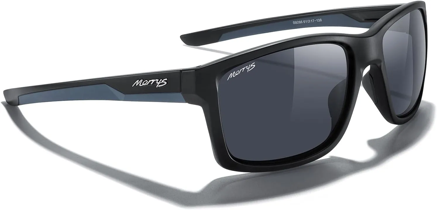 MERRY'S Sports Polarized Sunglasses For Men Women Cycling Running Driving Golf Fishing UV400 Protection S9266