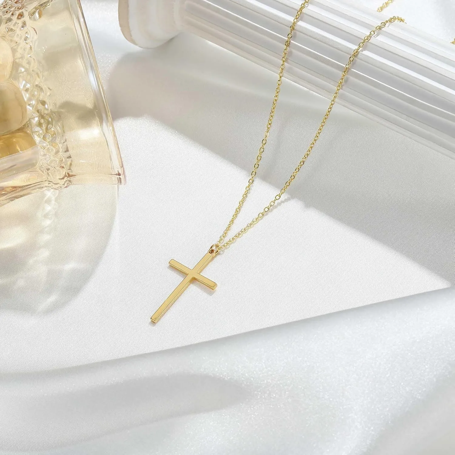 MONOZO Cross Necklace for Women14K Gold Plated Cross Necklace Layered Gold Cross Necklace Tiny Sideway Cross Choker Necklace Gold Cross Necklaces for Women Trendy Gold Jewelry Gifts for Women Trendy
