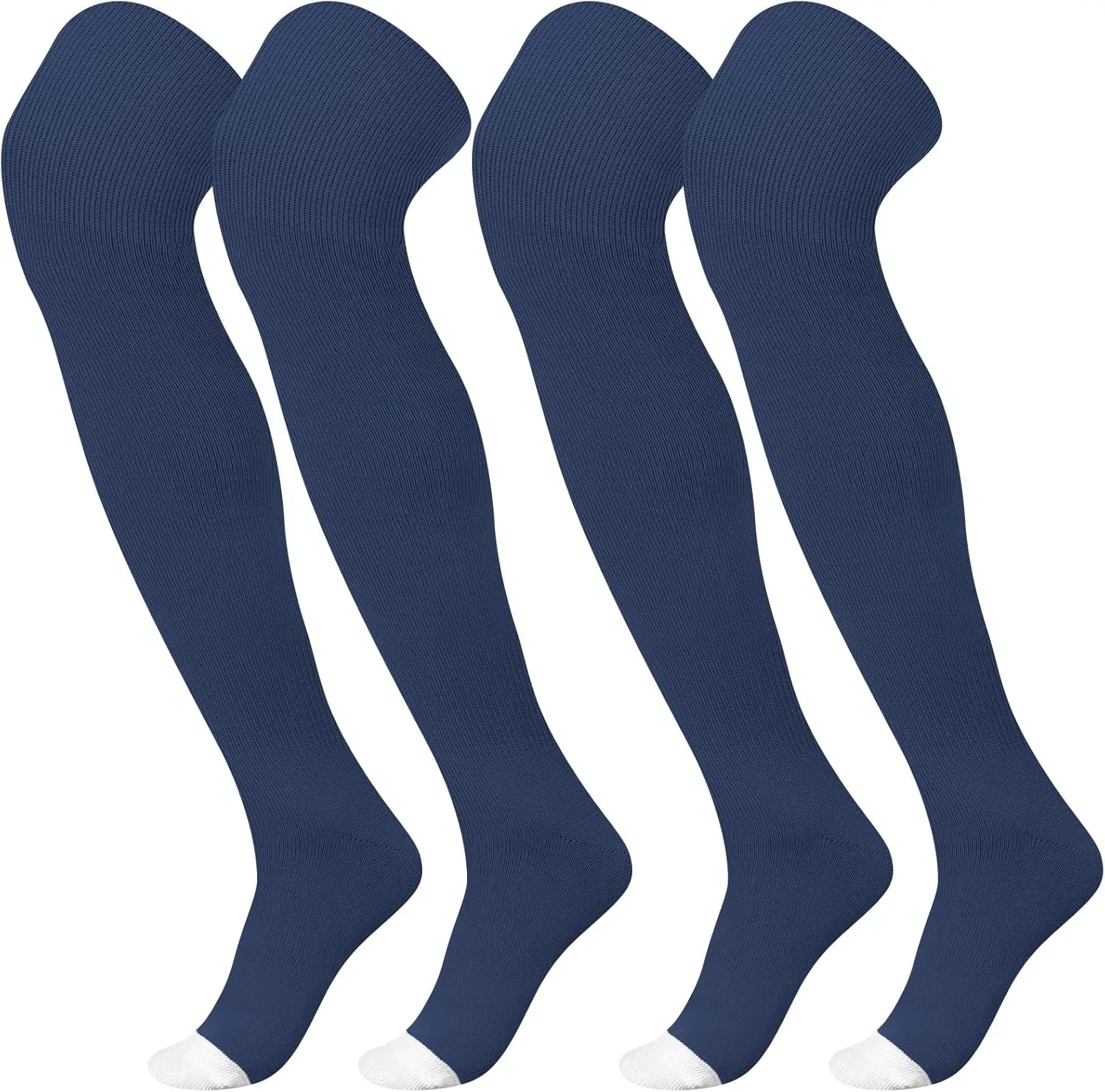 Panitay 2 Pairs High Football Socks Sport Multiple Sizes over the Knee Baseball Socks Extra Long for Boys Girls Women Men