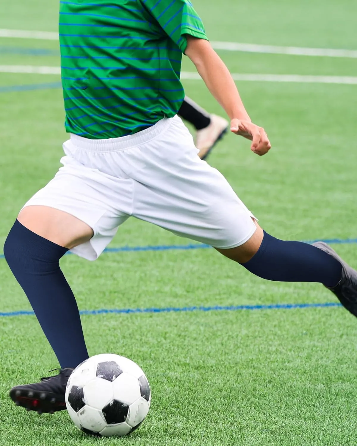 Panitay 2 Pairs High Football Socks Sport Multiple Sizes over the Knee Baseball Socks Extra Long for Boys Girls Women Men