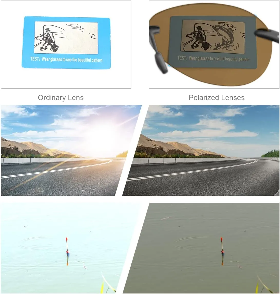 Polarized Sunglasses for Men and Women Rimless Frame Driving Glasses UV400 Protection Shades Sport Eyewear Eyeglasses