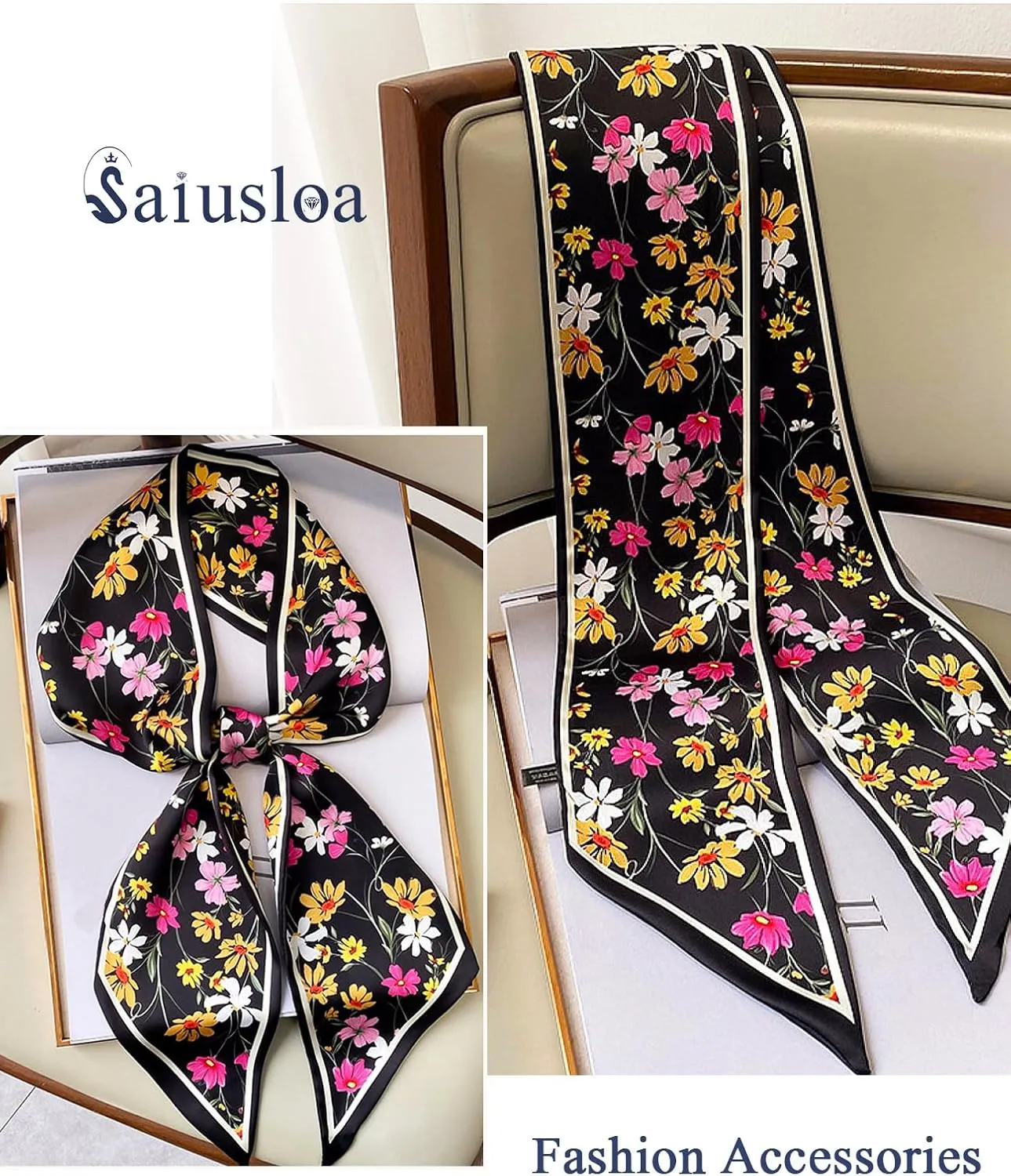 Purse Scarf For Handbags Head Scarves For Women's Hair Bags Scarfs Long Skinny Scarves Fashion Silky Headbands Accessories