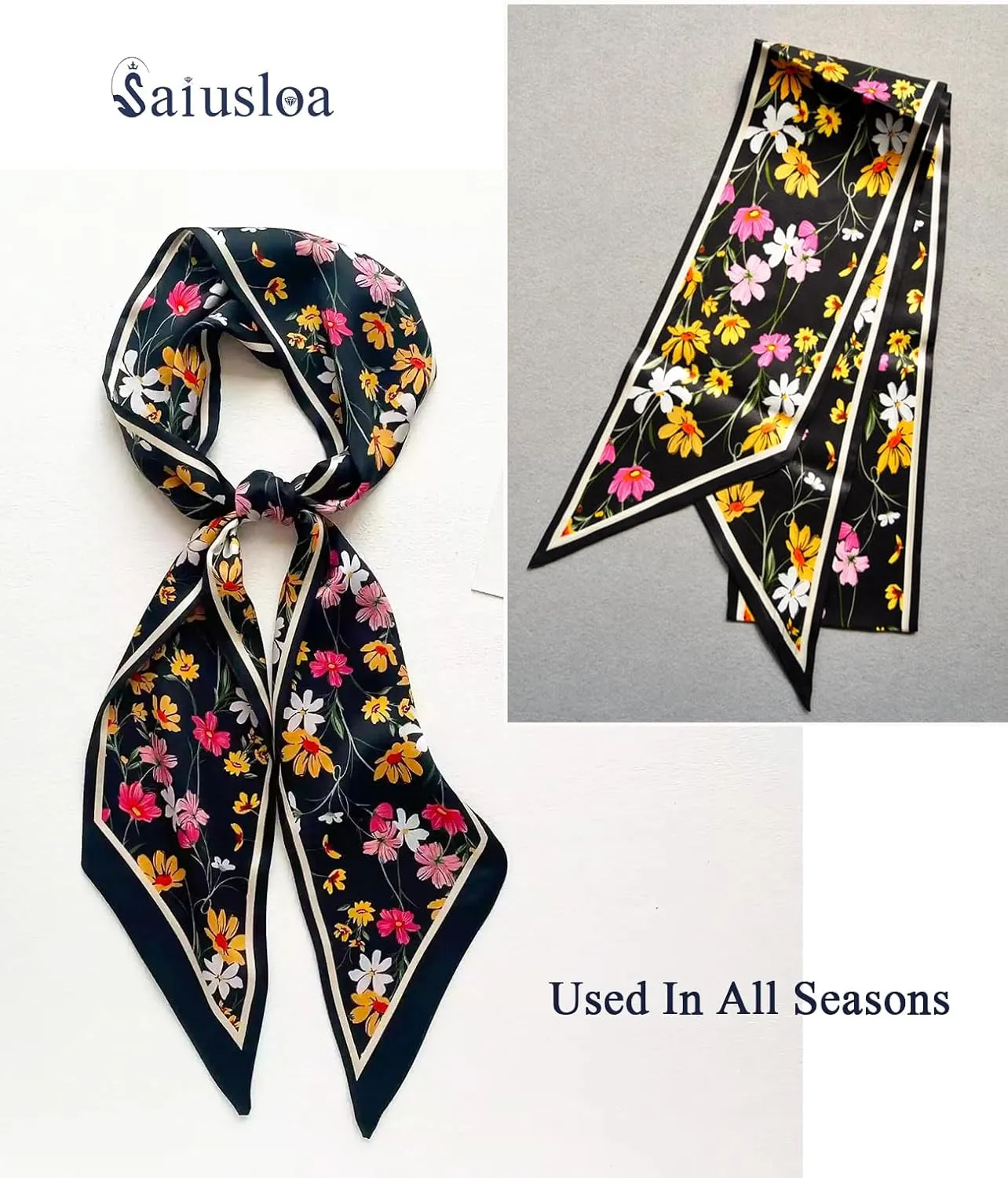 Purse Scarf For Handbags Head Scarves For Women's Hair Bags Scarfs Long Skinny Scarves Fashion Silky Headbands Accessories