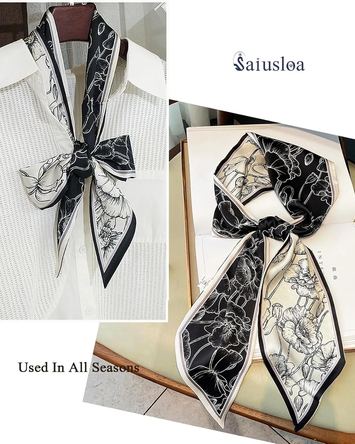 Purse Scarf For Handbags Head Scarves For Women's Hair Bags Scarfs Long Skinny Scarves Fashion Silky Headbands Accessories