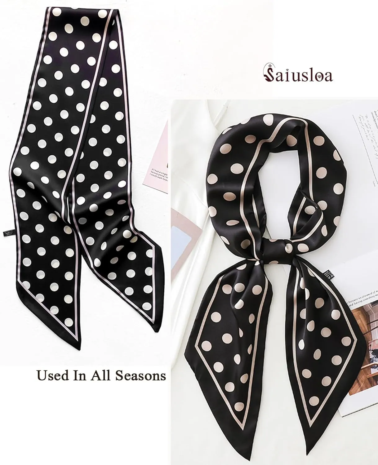 Purse Scarf For Handbags Head Scarves For Women's Hair Bags Scarfs Long Skinny Scarves Fashion Silky Headbands Accessories