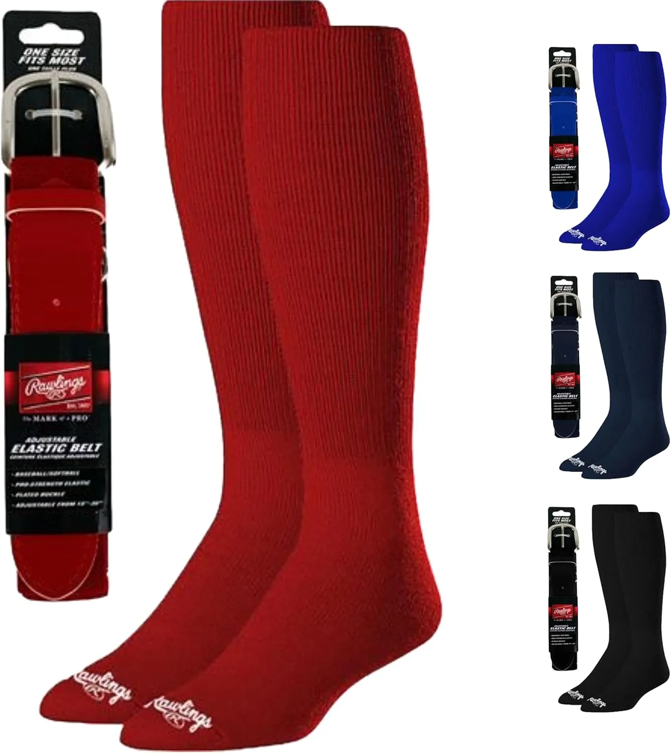 Rawlings | Belt & Socks Combo | Baseball/Softball | Multiple Sizes & Colors