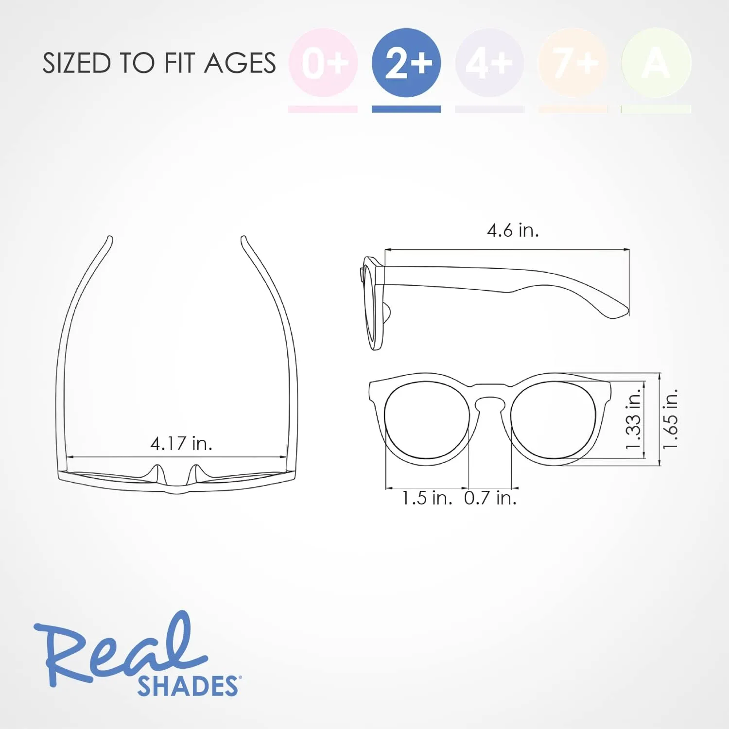 Real Shades Chill Unbreakable Kids Sunglasses - UV Protection Shatterproof Lens Flexible Frame Sunglasses for Kids Boys Girls