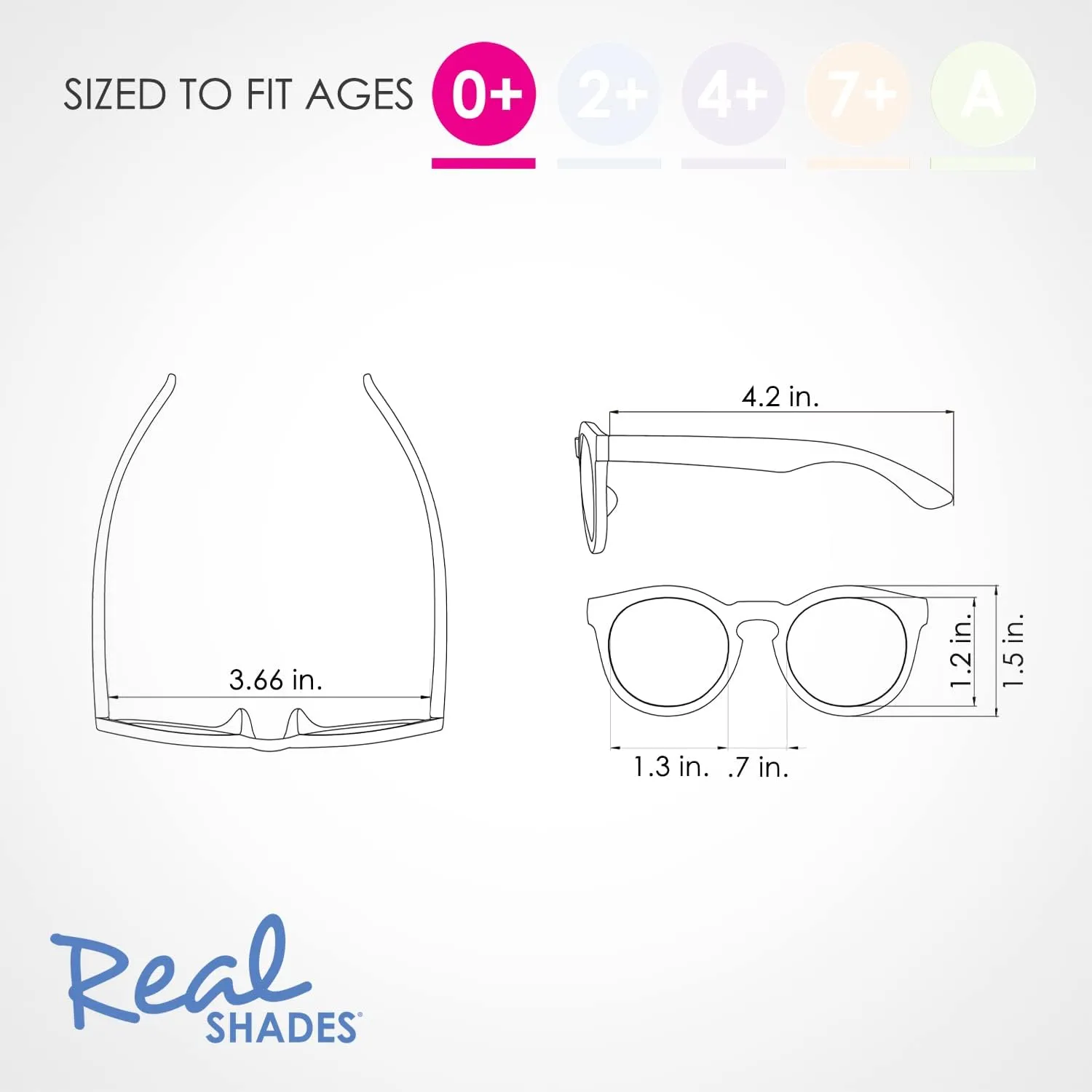 Real Shades Chill Unbreakable Kids Sunglasses - UV Protection Shatterproof Lens Flexible Frame Sunglasses for Kids Boys Girls