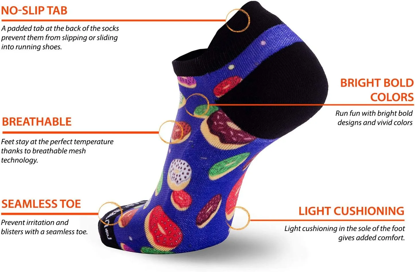 Running Socks  Best Athletic No Show for Men and Women - Low-Show Light Cushion