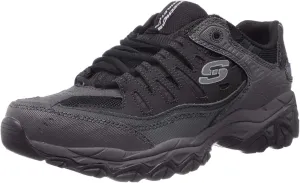 Skechers Men's Afterburn M. Fit Fashion Sneakers ?C Leather Upper, Memory Foam Insole, Rubber Outsole