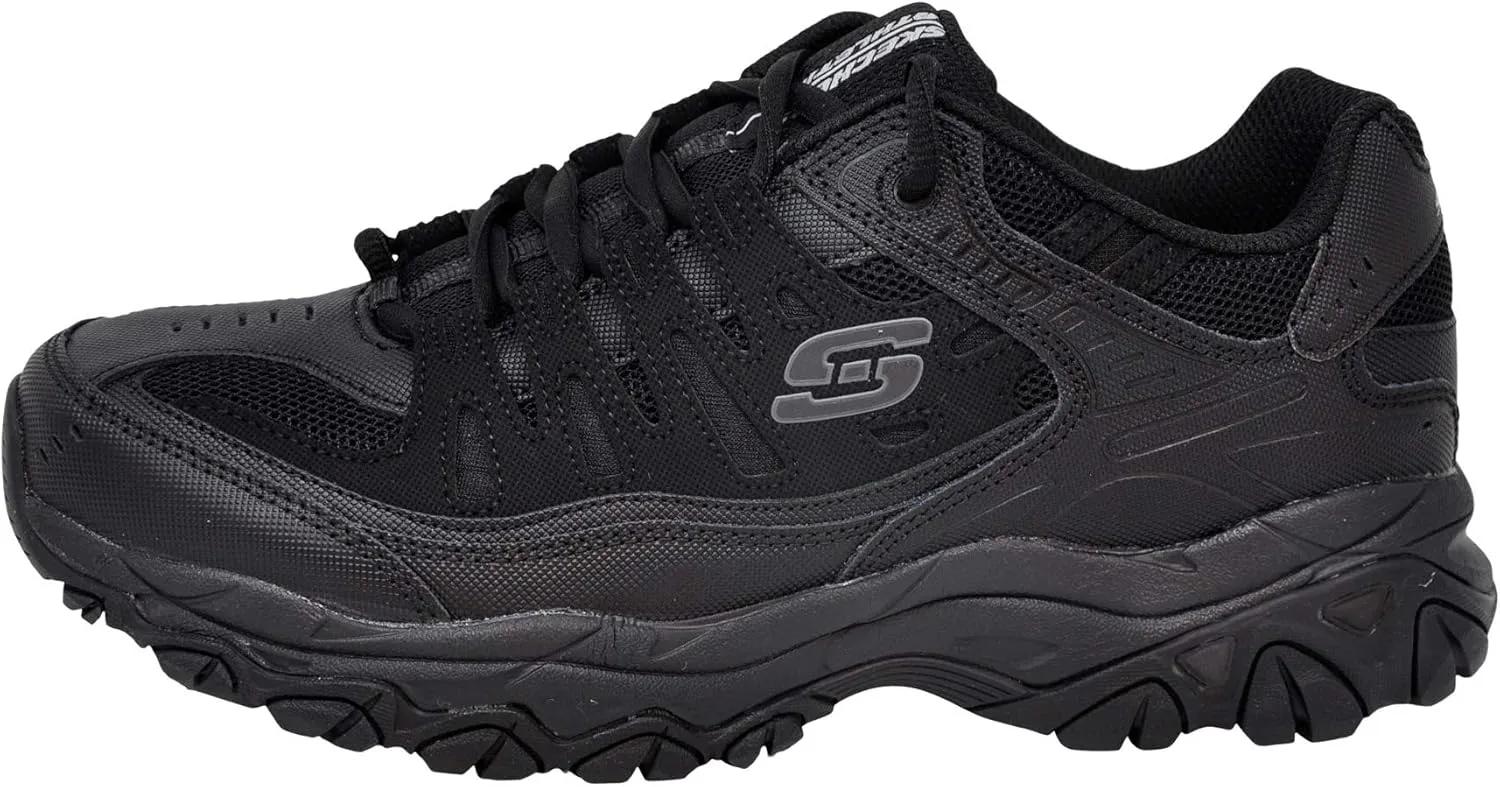 Skechers Men's Afterburn M. Fit Fashion Sneakers ?C Leather Upper, Memory Foam Insole, Rubber Outsole