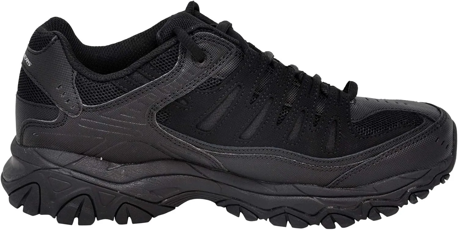 Skechers Men's Afterburn M. Fit Fashion Sneakers ?C Leather Upper, Memory Foam Insole, Rubber Outsole