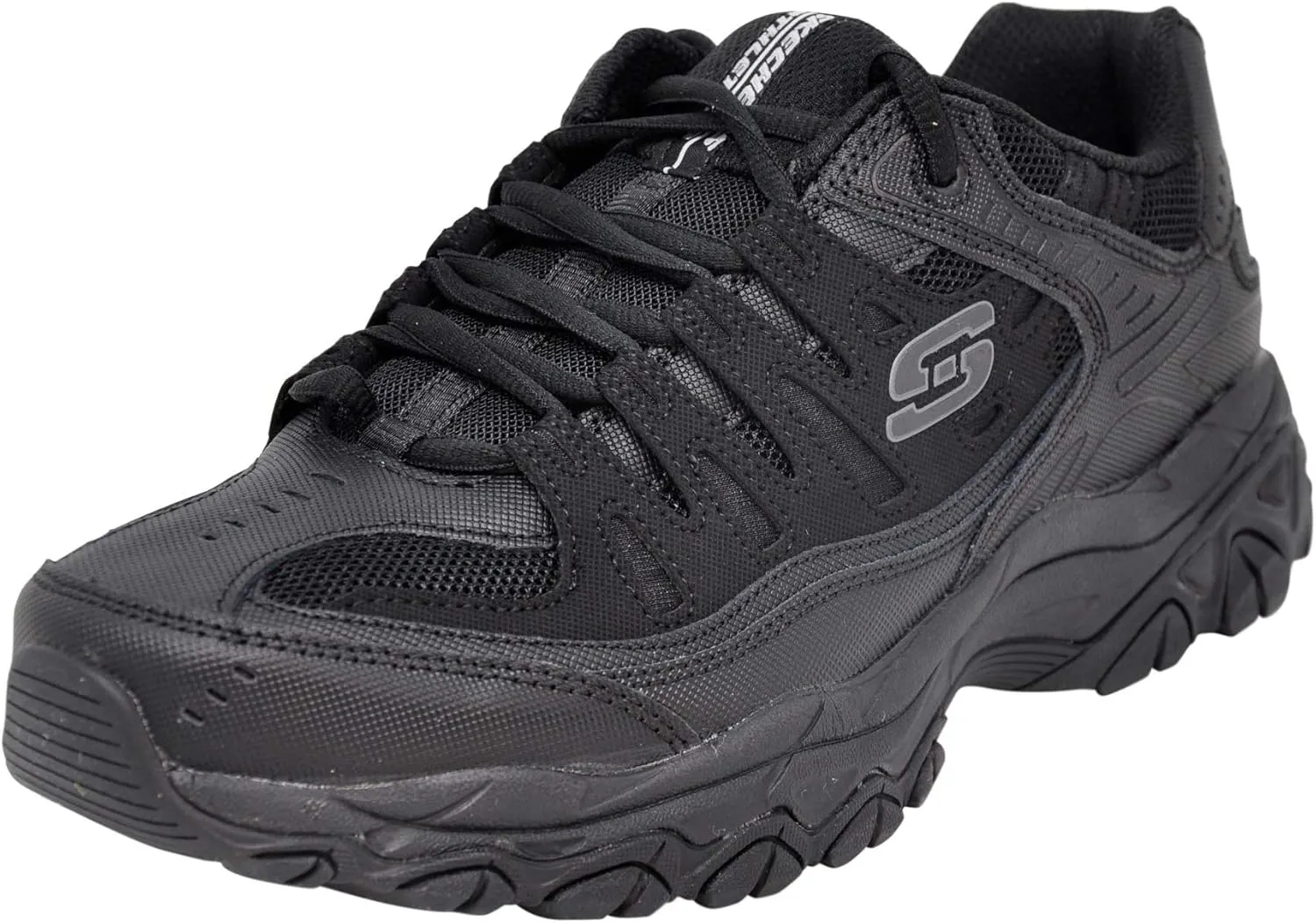Skechers Men's Afterburn M. Fit Fashion Sneakers ?C Leather Upper, Memory Foam Insole, Rubber Outsole
